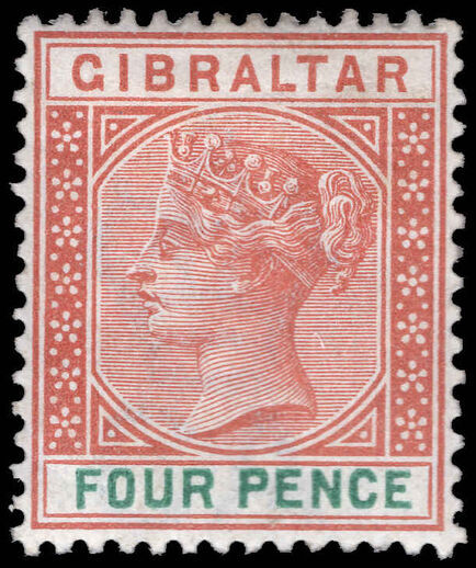 Gibraltar 1898 4d orange-brown and green lightly mounted mint.