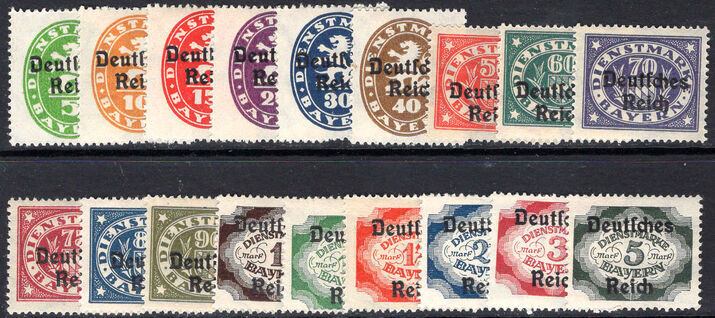 Germany 1920 Official set for Bavaria lightly mounted mint.