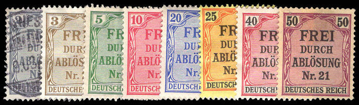 Germany 1903 official set mixed mint used and no gum.