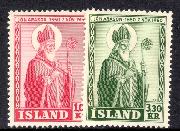 Iceland 1950 400th Death Anniv of Bishop Arason unmounted mint.