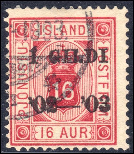 Iceland 1902 16a Official perf 14 fine used.