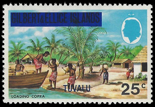 Tuvalu 1976 25c copra wmk 12 sideways unmounted mint.