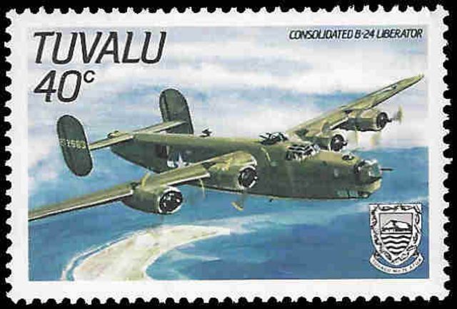 Tuvalu 1985 40c Consolidated Liberator unmounted mint.