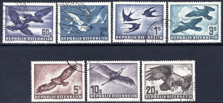 Austria 1950-53 Birds air set fine used.