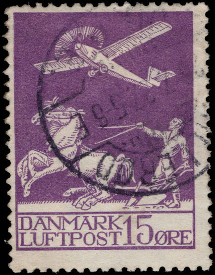 Denmark 1925 15  air fine used.