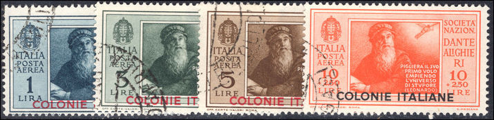 Italian Colonies 1932 Dante Leonardo da Vinci values