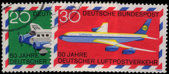 West Germany 1969 German Airmail Services fine used.