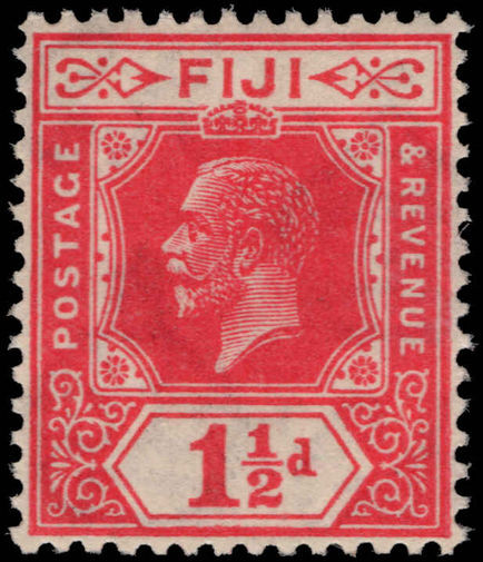 Fiji 1922-27 1½d scarlet script CA lightly mounted mint.