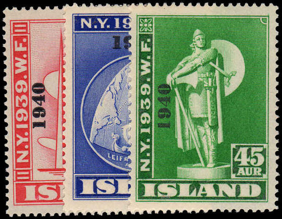 Iceland 1939 New York World's Fair set to 45a unmounted mint.