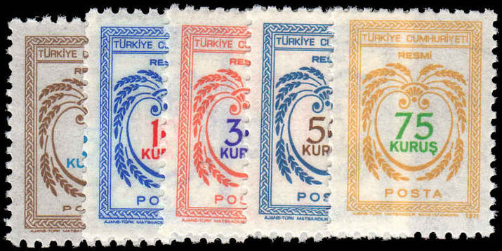 Turkey 1971 Officials unmounted mint.