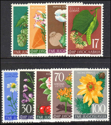 Yugoslavia 1955 Floral Designs unmounted mint.