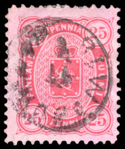 Finland 1875-84 25p aniline rose Stamp Office print fine used.