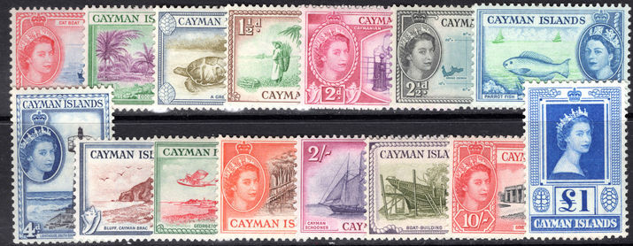Cayman Islands 1953-62 set lightly mounted mint.