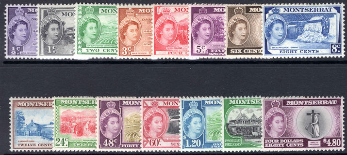 Montserrat 1953-62 basic set unmounted mint.