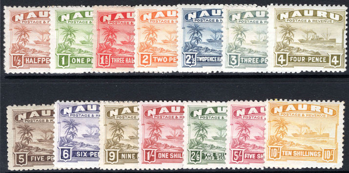 Nauru 1924-48 shiny paper set lightly mounted mint.