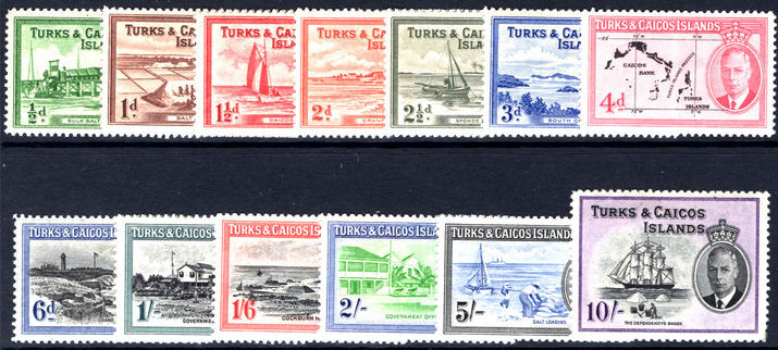 Turks & Caicos Islands 1950 set lightly mounted mint.