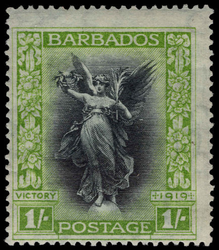 Barbados 1920-21 1s Victory lightly mounted mint.