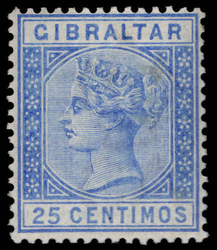 Gibraltar 1889-96 25c ultramarine lightly mounted mint.