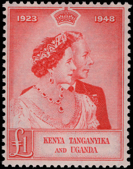 Kenya Uganda & Tanganyika 1948 Silver Wedding top value unmounted mint.