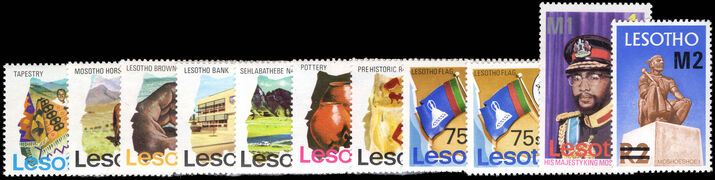 Lesotho 1980-81 selection of surcharged values unmounted mint.