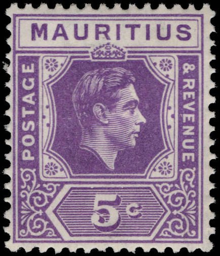 Mauritius 1938-49 5c slate-lilac lightly mounted mint.