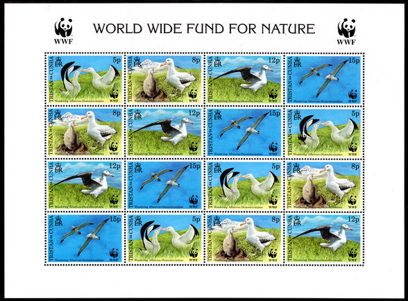 Tristan da Cunha 1999 Endangered Species sheetlet with double printed Panda unmounted mint. unmounted mint.