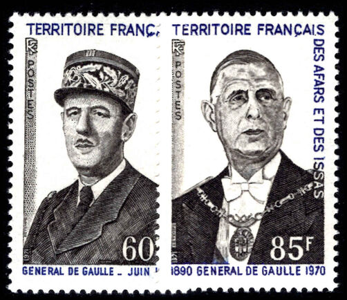 French Territory of The Afars and Issas 1971 De Gaulle Commemoration unmounted mint.