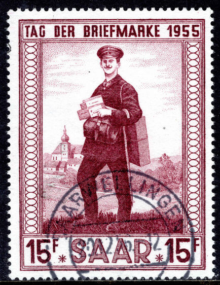 Saar 1955 Stamp Day fine used.