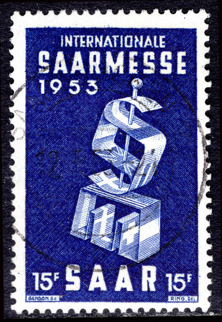 Saar 1953 Saar Fair fine used.