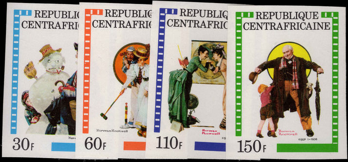 Central African Republic 1982 Norman Rockwell imperf unmounted mint.