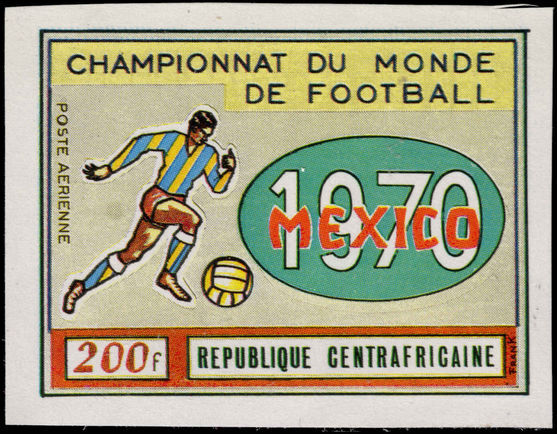 Central African Republic 1970 World Cup Football imperf unmounted mint.