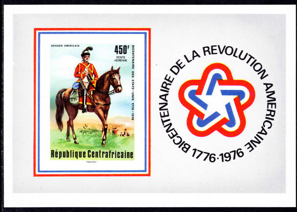 Central African Republic 1976 American Revolution souvenir sheet imperf unmounted mint.