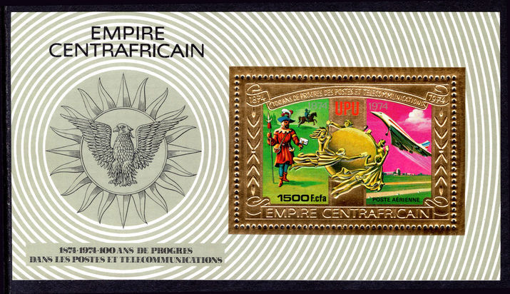 Central African Empire 1978 Progress gold perf sheetlet unmounted mint.