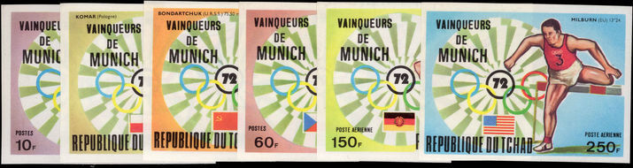 Chad 1972 Winners Of the Summer Olympics 1st series imperf set unmounted mint.