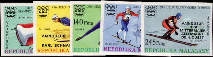 Malagasy 1976 Winter Olympic winners imperf unmounted mint.