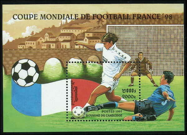 Cambodia 1997 World Cup Football souvenir sheet unmounted mint.