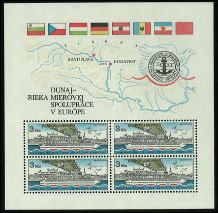 Czechoslovakia 1982 Danube Commission 3k sheetlet unmounted mint.