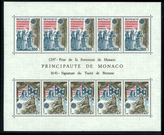 Monaco 1982 Europa souvenir sheet unmounted mint.