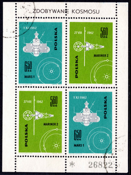 Poland 1963 Conquest of Space souvenir sheet fine used.