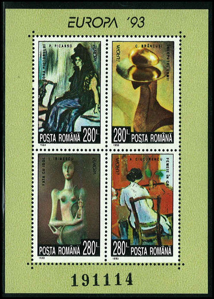 Romania 1993 Europa Contemporary Art souvenir sheet unmounted mint.