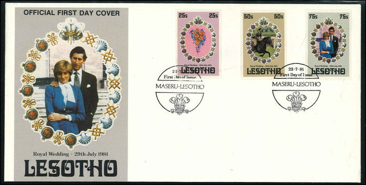 Lesotho 1981 Royal Wedding first day cover imperf.