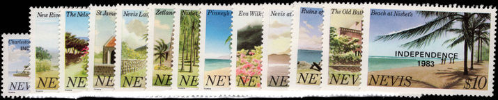 Nevis 1983 Independence mixed with and without imprint unmounted mint.