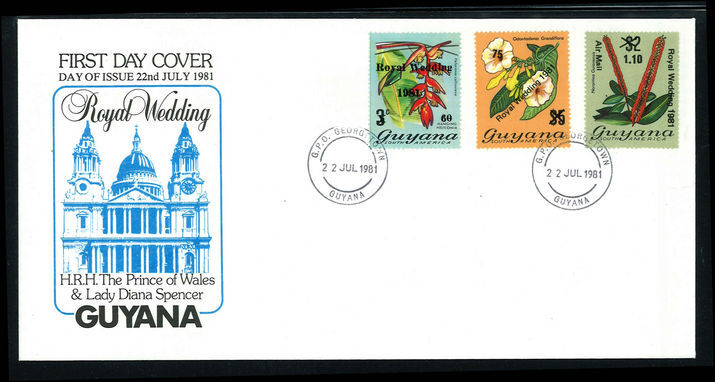 Guyana 1981 Royal Wedding first day cover.