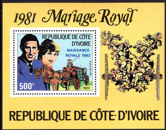 Ivory Coast 1982 Birth Of Prince William souvenir sheet unmounted mint.