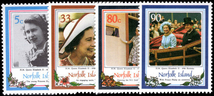 Norfolk Island 1986 60th Birthday of Queen Elizabeth II unmounted mint.