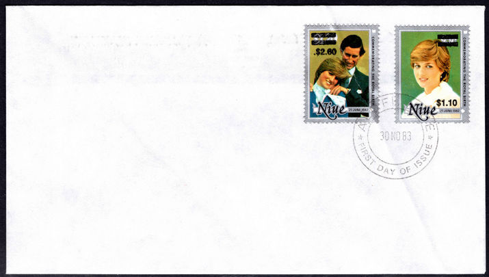 Niue 1983 Provisional errors first day cover (creased).