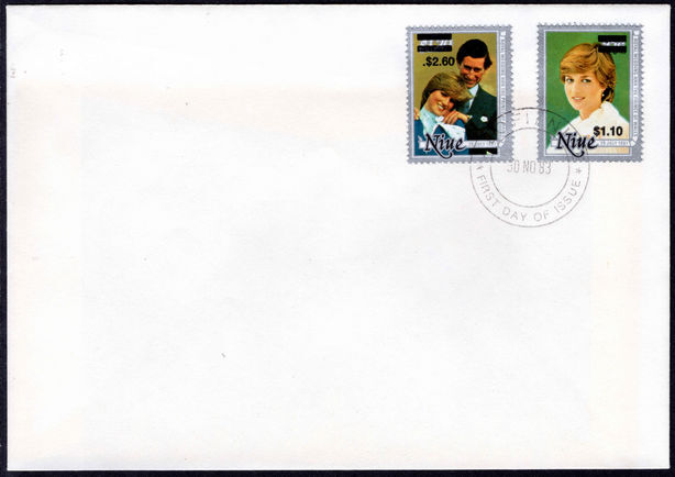 Niue 1983 Diana provisionals first day cover.