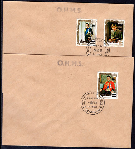 Penrhyn Island 1983 Provisional errors on first day covers.