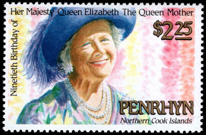 Penrhyn Island 1990 90th Birthday of Queen Elizabeth the Queen Mother unmounted mint.