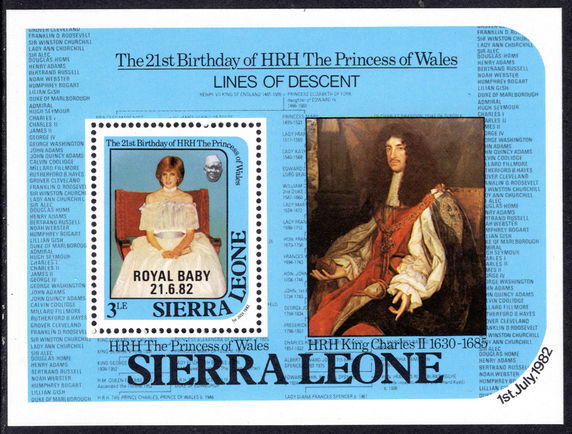 Sierra Leone 1982 Birth of Prince William souvenir sheet unmounted mint.